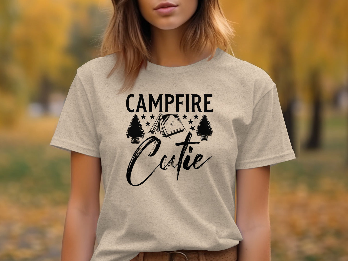 Campfire Cutie Tent Arrowheads Stars T-Shirt T-Shirt - Outdoor & Adventure Collection - Mile Marker 16 Gear by Cloud 16 Clothing Co.