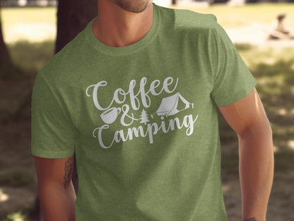 Coffee and Camping Graphic Design Great Outdoors T-Shirt T-Shirt - Outdoor & Adventure Collection - Mile Marker 16 Gear by Cloud 16 Clothing Co.