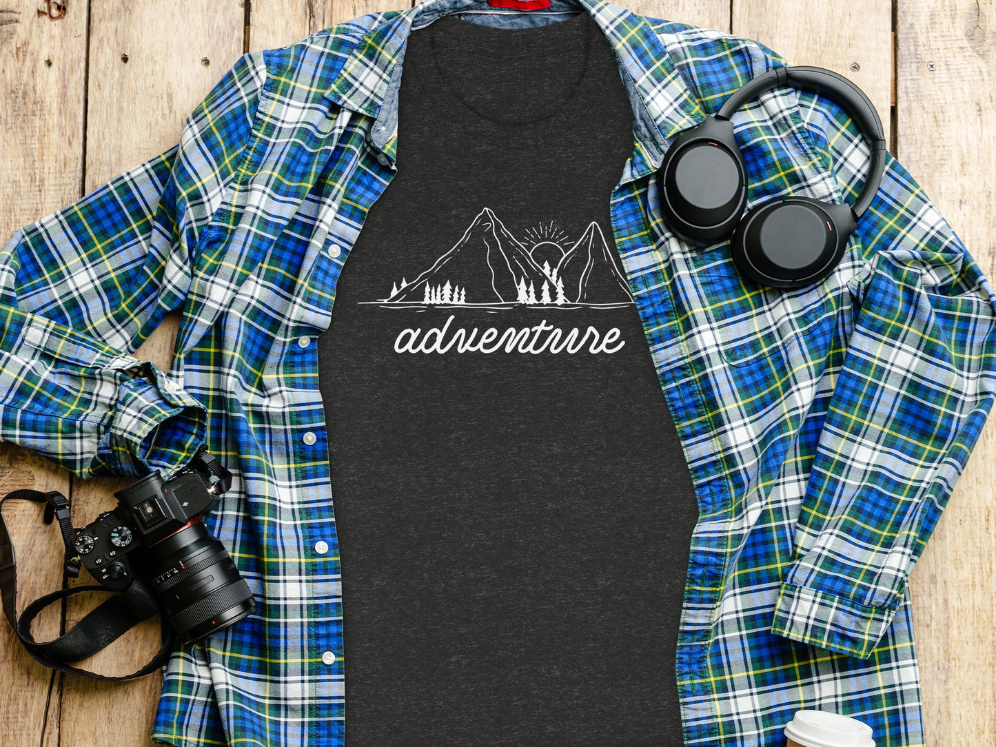 Adventure Awaits Mountains Graphic Tee Nature Lovers T-Shirt T-Shirt - Outdoor & Adventure Collection - Mile Marker 16 Gear by Cloud 16 Clothing Co.