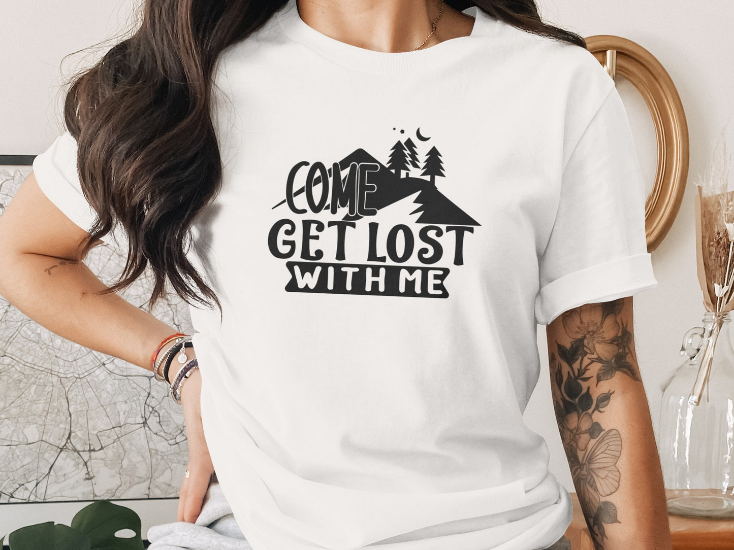 Come Get Lost With Me Mountains and Trees Graphic T-Shirt T-Shirt - Outdoor & Adventure Collection - Mile Marker 16 Gear by Cloud 16 Clothing Co.