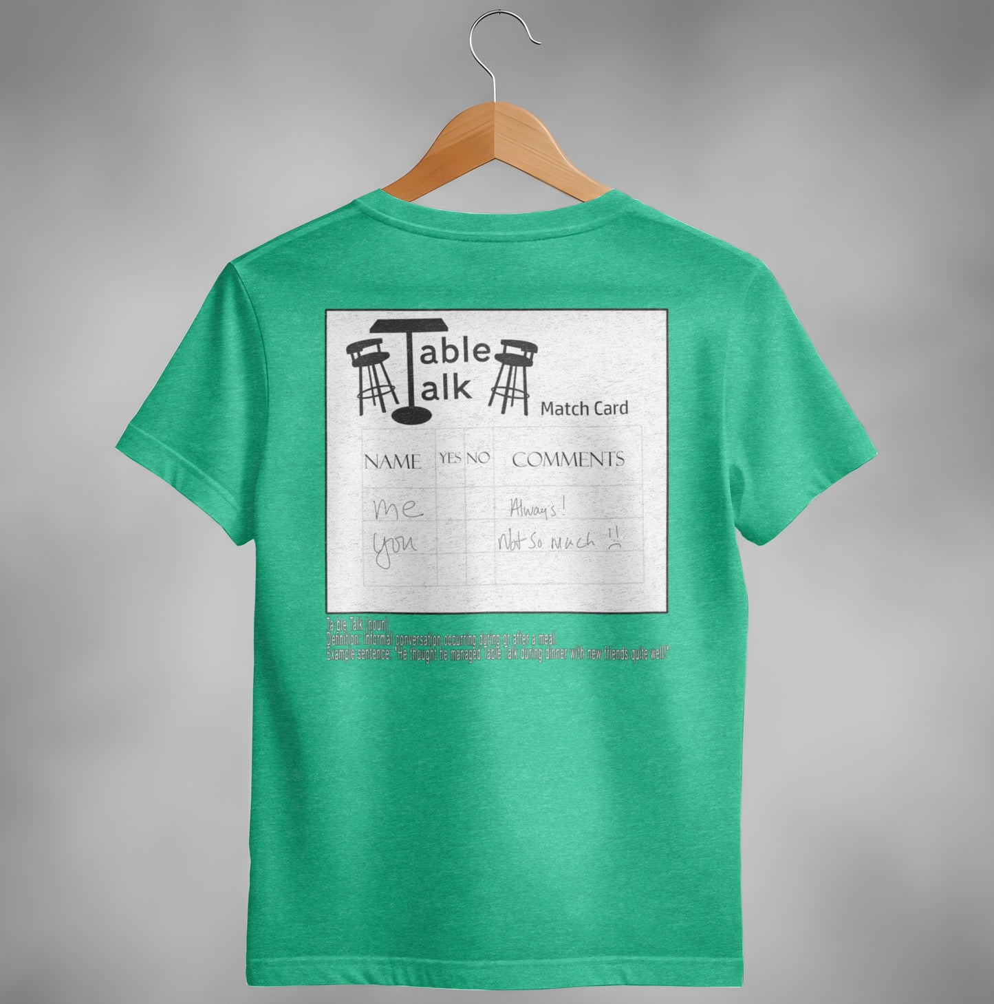 Table Talk Hour Match Card Graphic T-Shirt