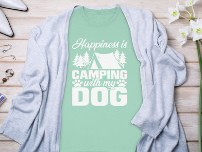 Happiness is Camping With My Dog T-shirt