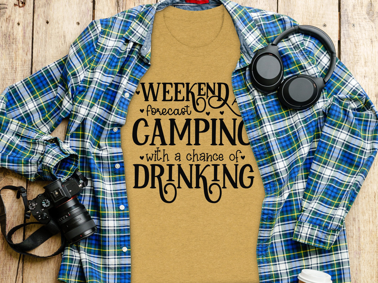 Weekend Forecast Camping With A Chance Of Drinking T-Shirt T-Shirt - Outdoor & Adventure Collection - Mile Marker 16 Gear by Cloud 16 Clothing Co.