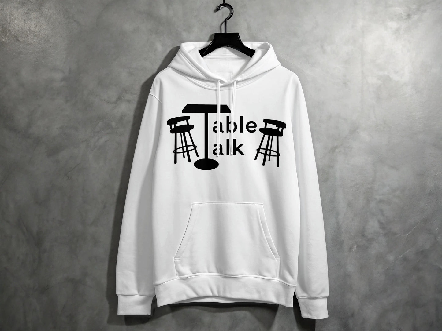 Trendy Graphic ''Table Talk'' Hoodie For Casual Wear