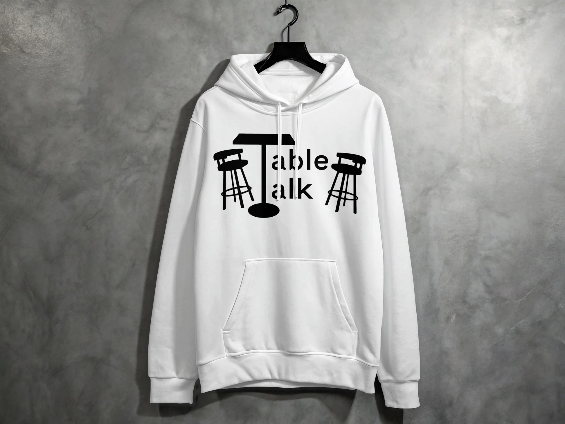 Trendy Graphic ''Table Talk'' Hoodie For Casual Wear