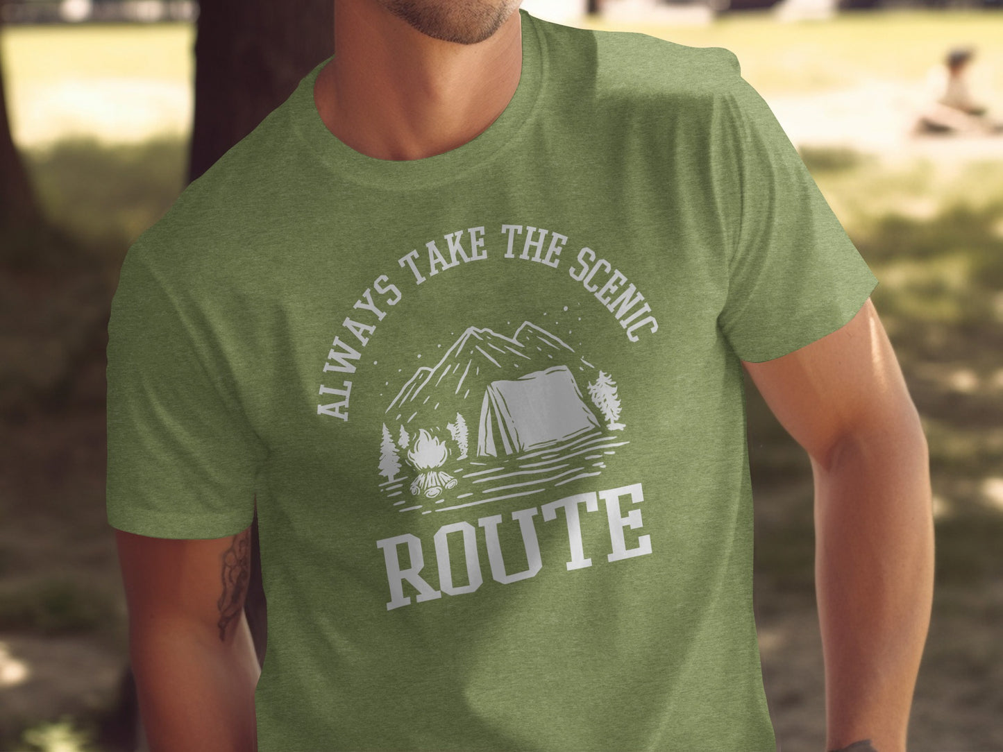 Always Take The Scenic Route Camping Adventure T-Shirt T-Shirt - Outdoor & Adventure Collection - Mile Marker 16 Gear by Cloud 16 Clothing Co.