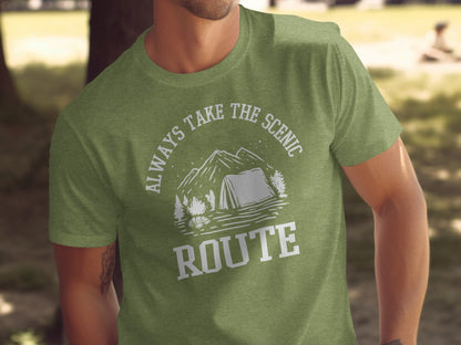 Always Take The Scenic Route Camping Adventure T-Shirt T-Shirt - Outdoor & Adventure Collection - Mile Marker 16 Gear by Cloud 16 Clothing Co.