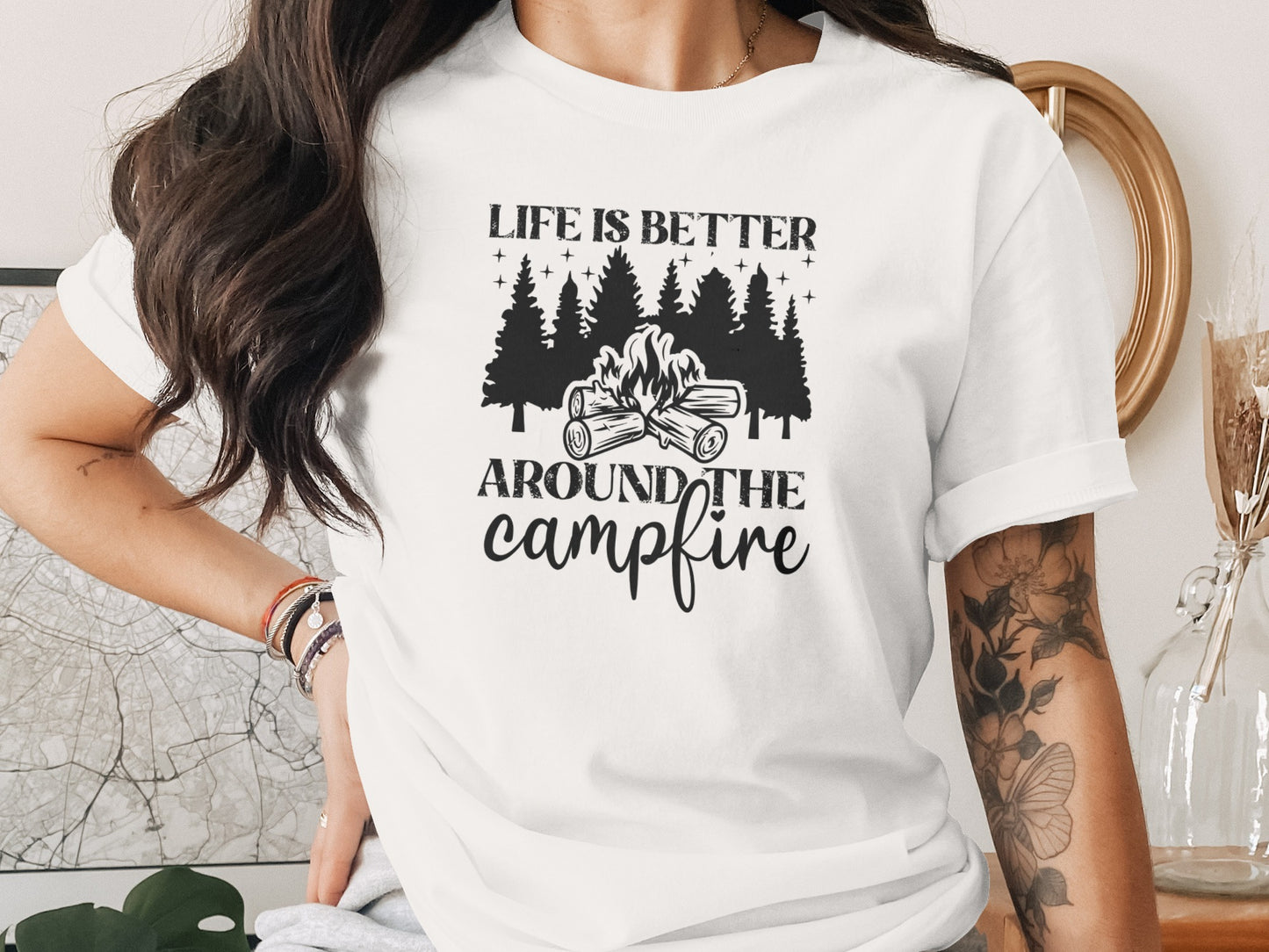 Life Is Better Around The Campfire Outdoor Adventure T-Shirt T-Shirt - Outdoor & Adventure Collection - Mile Marker 16 Gear by Cloud 16 Clothing Co.