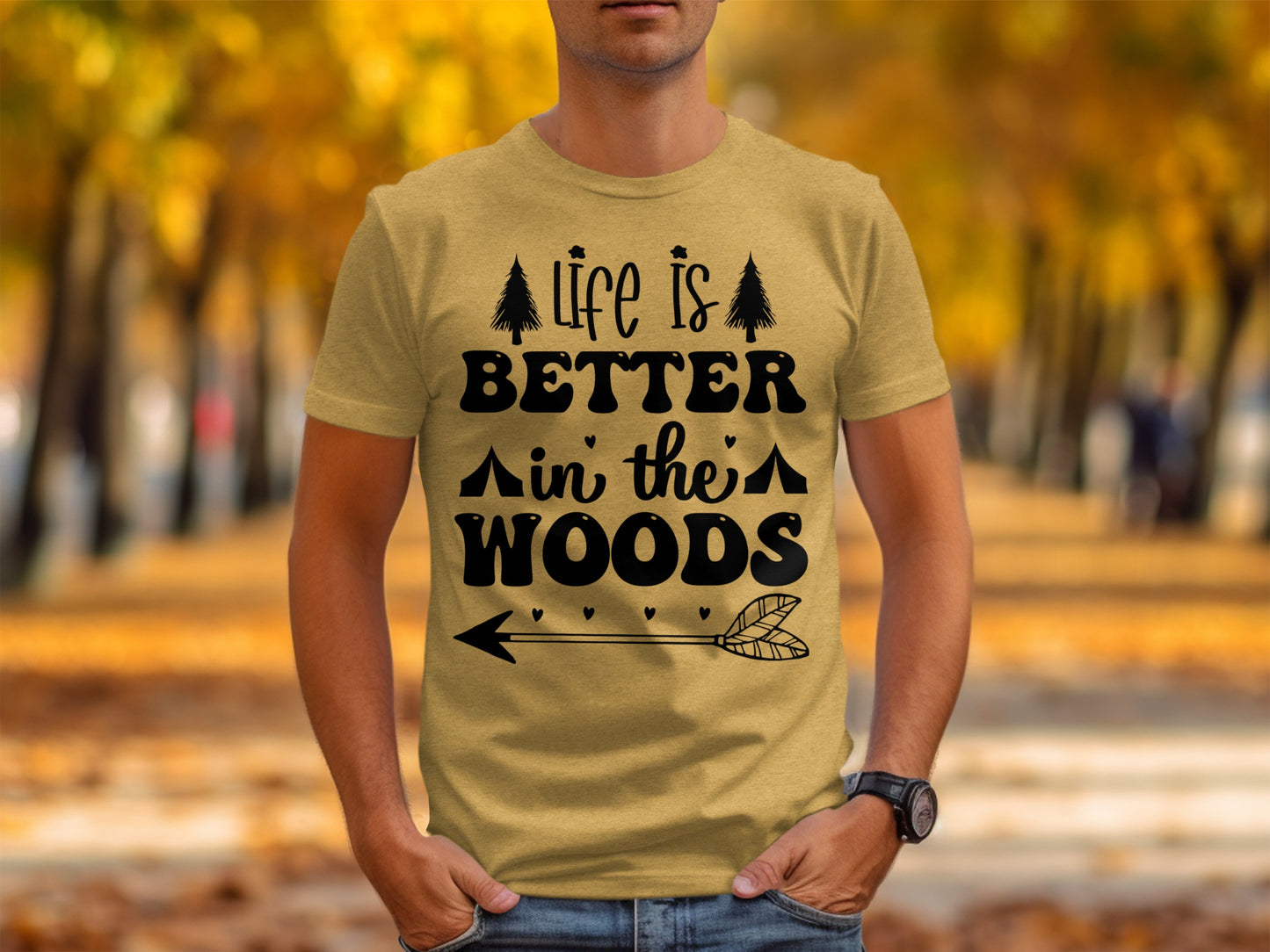 Life Is Better In The Woods With Arrow T-Shirt T-Shirt - Outdoor & Adventure Collection - Mile Marker 16 Gear by Cloud 16 Clothing Co.