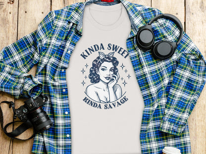 Kinda Sweet Kinda Savage Graphic Tee Shirt