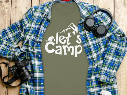 Let's Camp Graphic T-Shirt For Outdoor Adventure