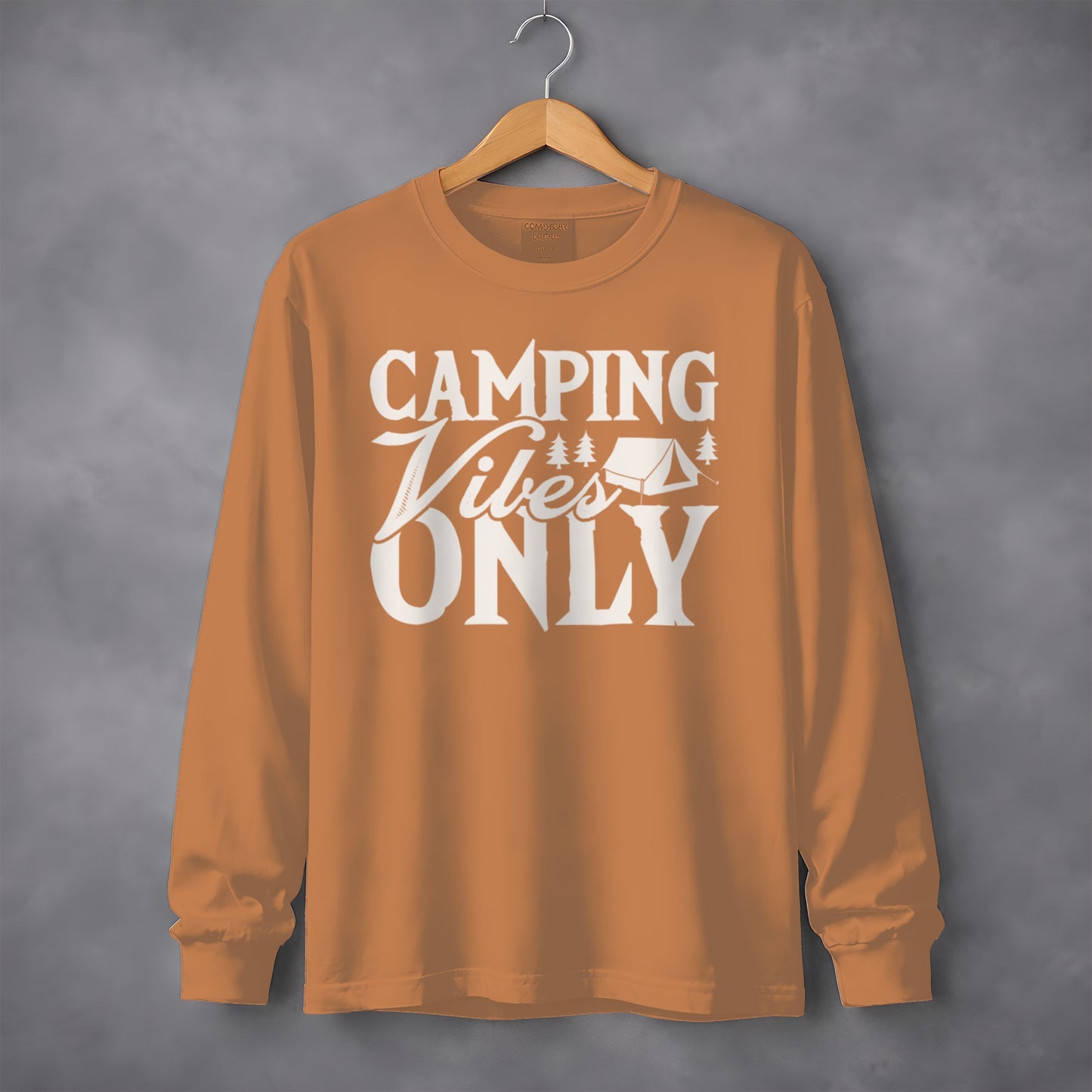 Camping Vibes Only Graphic Long Sleeve Shirt