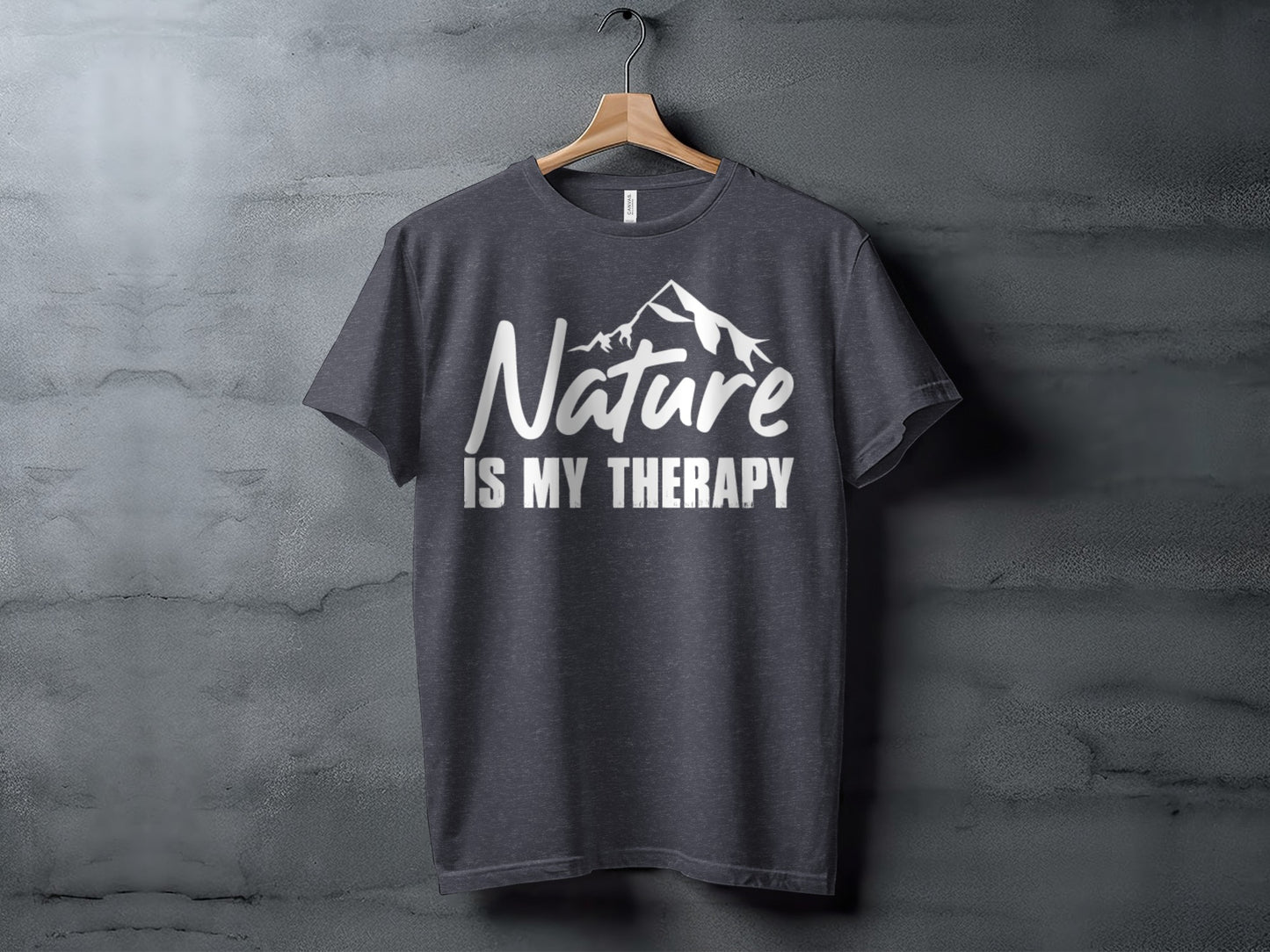 Nature is my Therapy White Text with Mountain T-Shirt T-Shirt - Outdoor & Adventure Collection - Mile Marker 16 Gear by Cloud 16 Clothing Co.