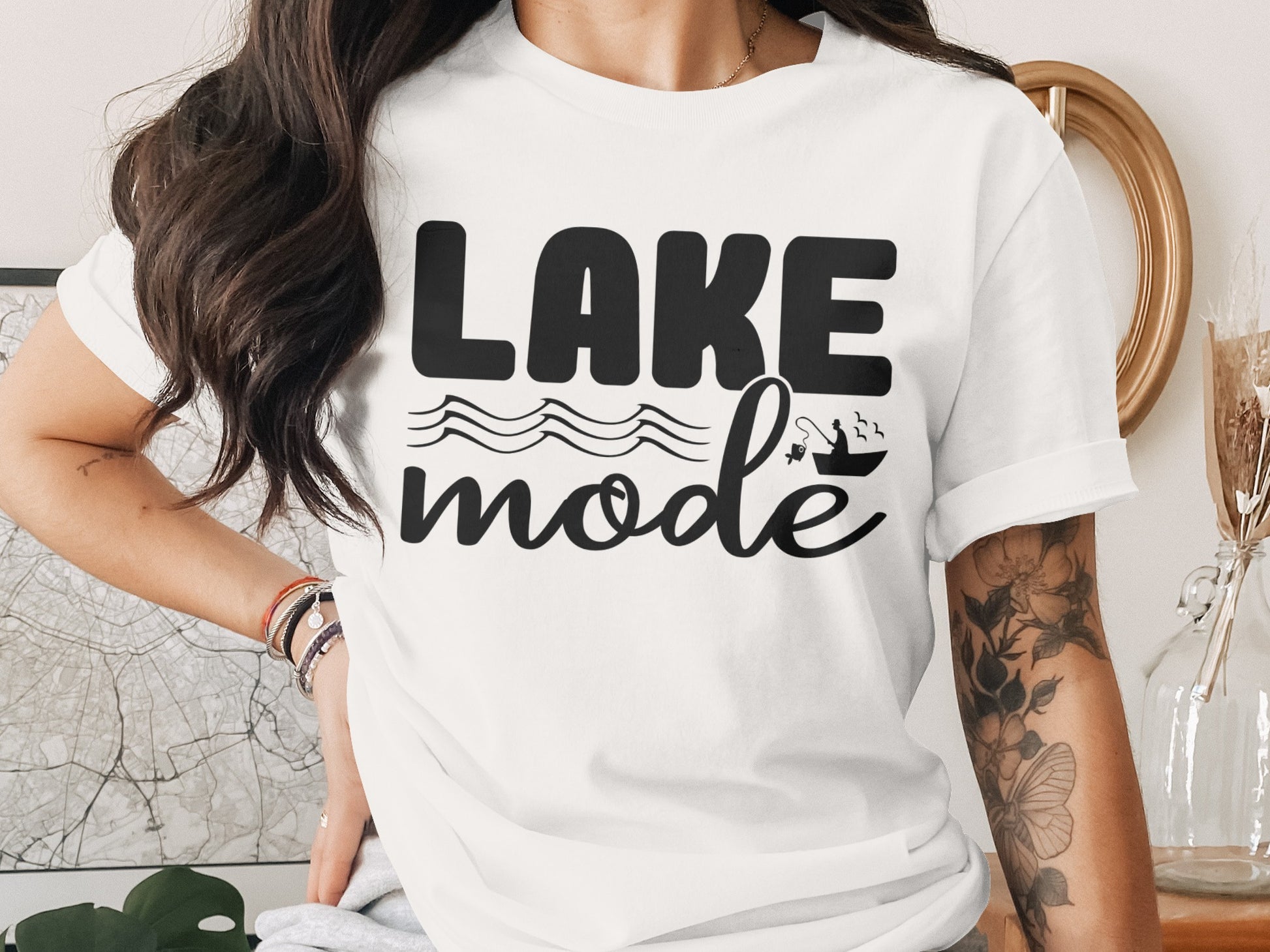 Lake Mode With Fishing Design Graphic Great Outdoors T-Shirt T-Shirt - Outdoor & Adventure Collection - Mile Marker 16 Gear by Cloud 16 Clothing Co.