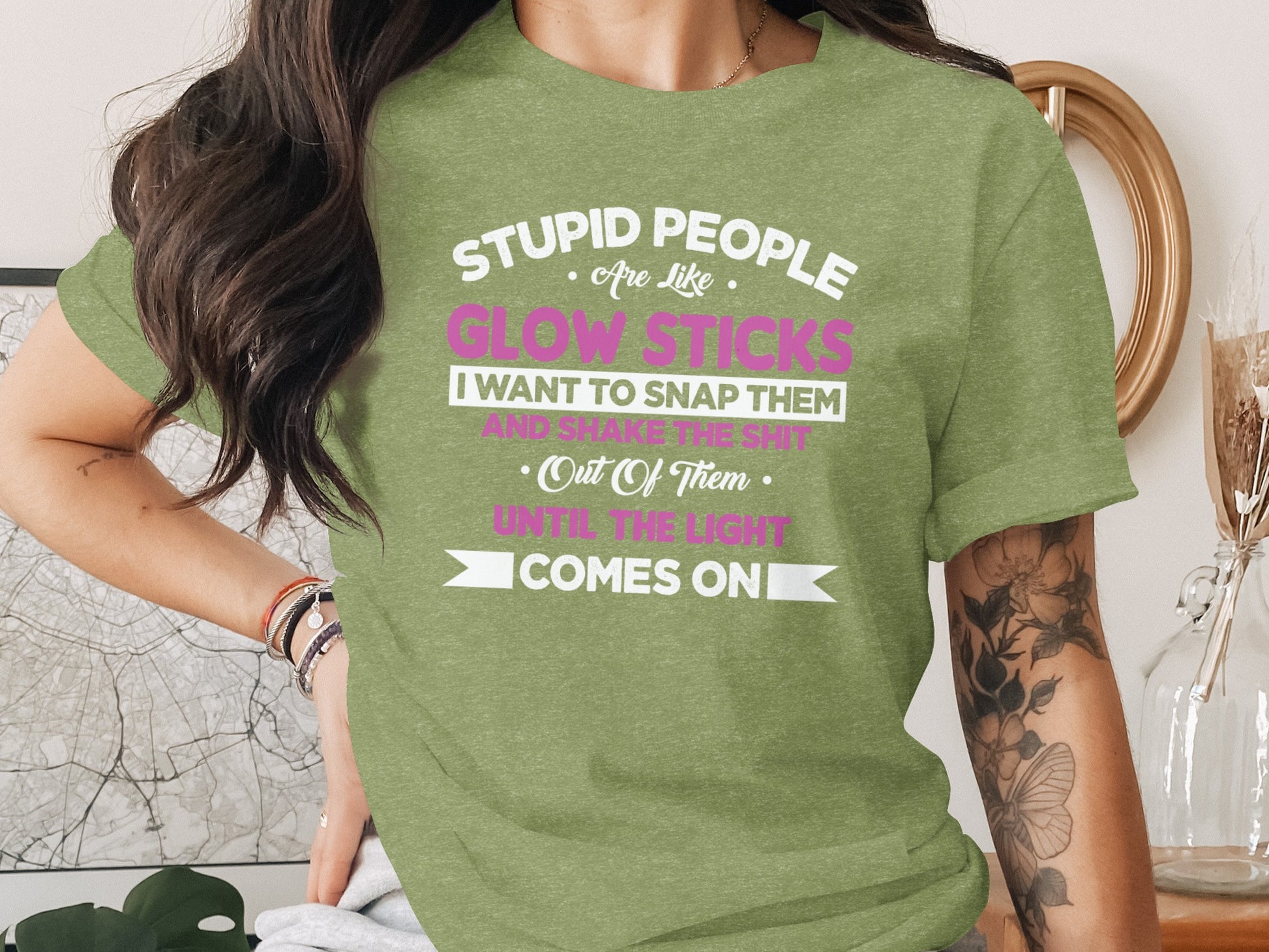 Stupid People Are Like Glow Sticks Funny T-Shirt