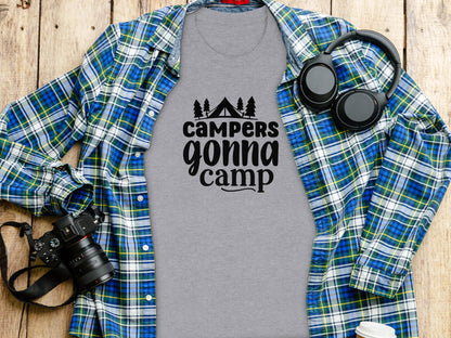 Campers Gonna Camp Camping Outdoor Adventure T-Shirt T-Shirt - Outdoor & Adventure Collection - Mile Marker 16 Gear by Cloud 16 Clothing Co.