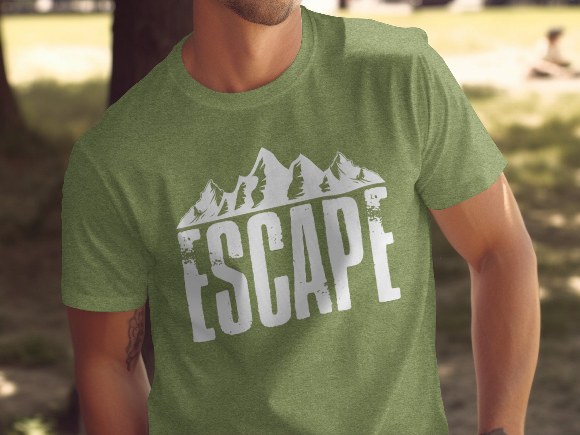 Escape Into The Mountains Outdoor Adventure Design T-Shirt T-Shirt - Outdoor & Adventure Collection - Mile Marker 16 Gear by Cloud 16 Clothing Co.