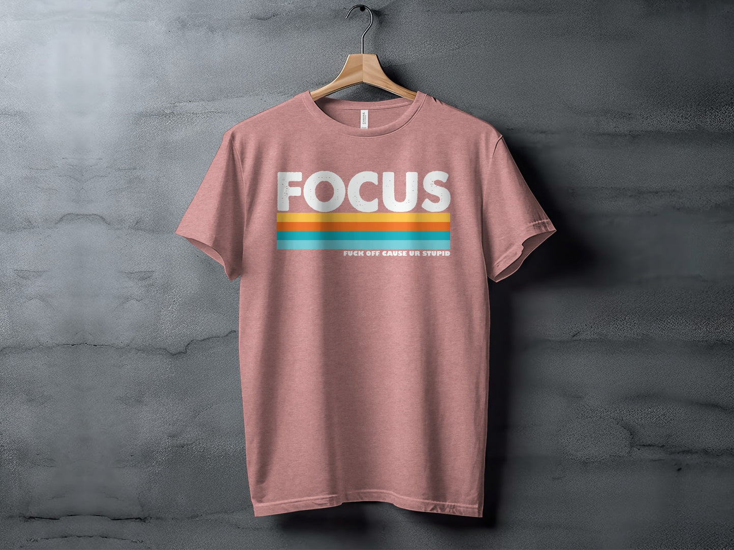 FOCUS Colorful Striped Graphic T-Shirt for Motivational Wear