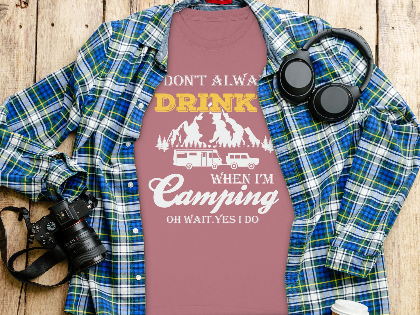 I Dont Always Drink When Im Camping Funny Design Long Sleeve T-Shirt Long Sleeve Tee - Outdoor & Adventure Collection - Mile Marker 16 Gear by Cloud 16 Clothing Co.