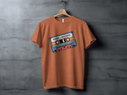 Raised on Mixtapes Retro Cassette Tape Graphic Shirt