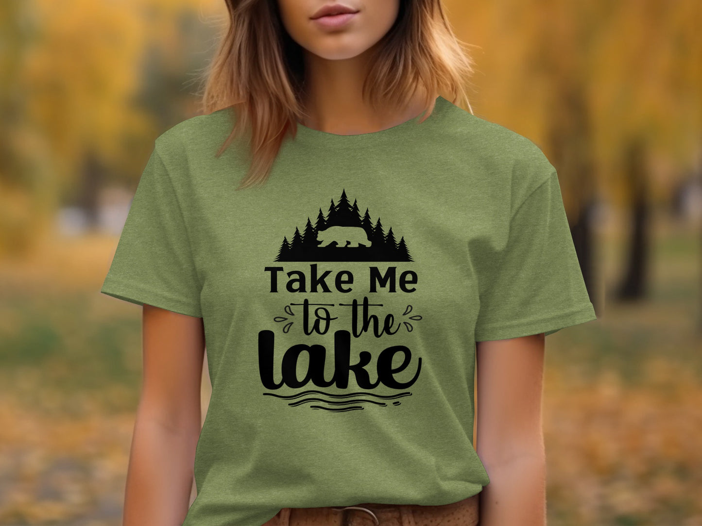 Take Me To the Lake Bear and Trees Design T-Shirt T-Shirt - Outdoor & Adventure Collection - Mile Marker 16 Gear by Cloud 16 Clothing Co.