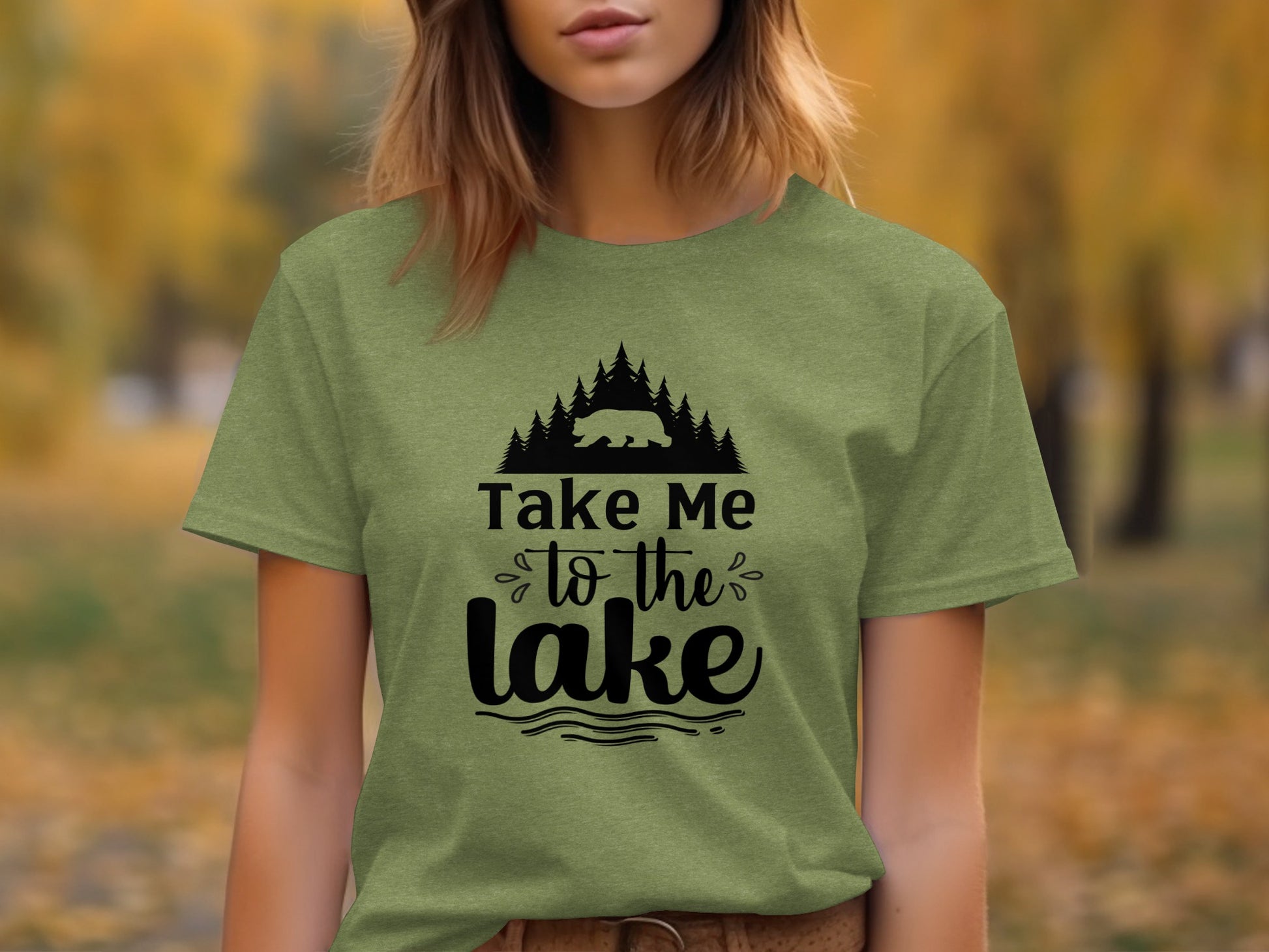 Take Me To the Lake Bear and Trees Design T-Shirt T-Shirt - Outdoor & Adventure Collection - Mile Marker 16 Gear by Cloud 16 Clothing Co.