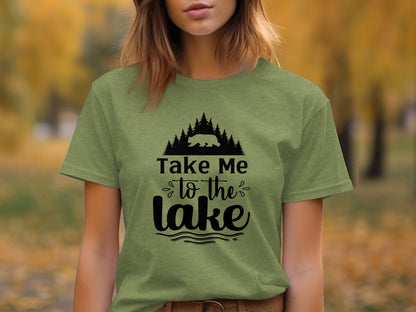 Take Me To the Lake Bear and Trees Design T-Shirt T-Shirt - Outdoor & Adventure Collection - Mile Marker 16 Gear by Cloud 16 Clothing Co.