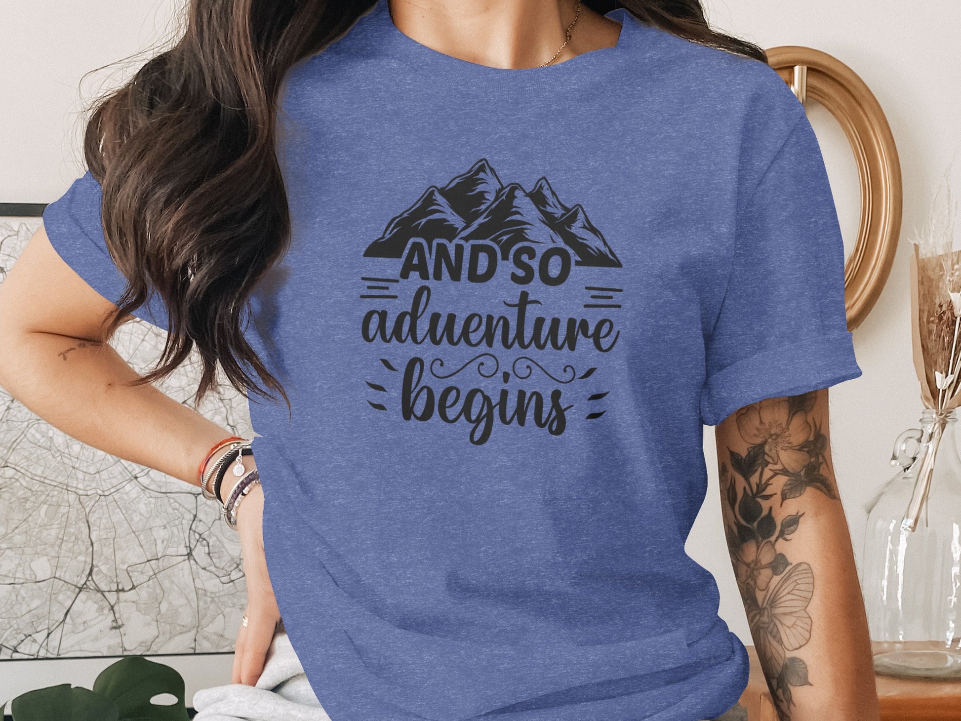 And So Adventure Begins Mountain Theme Graphic T-Shirt T-Shirt - Outdoor & Adventure Collection - Mile Marker 16 Gear by Cloud 16 Clothing Co.