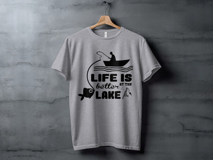 Life Is Better At The Lake Fishing Adventure Graphic T-Shirt T-Shirt - Outdoor & Adventure Collection - Mile Marker 16 Gear by Cloud 16 Clothing Co.
