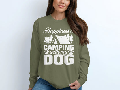 Happiness is Camping with My Dog Long Sleeve Shirt