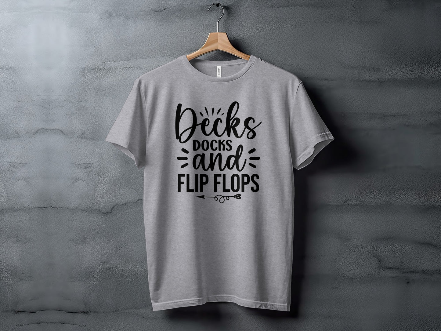 Decks Docks And Flip Flops Arrow Summer Funny T-Shirt T-Shirt - Outdoor & Adventure Collection - Mile Marker 16 Gear by Cloud 16 Clothing Co.
