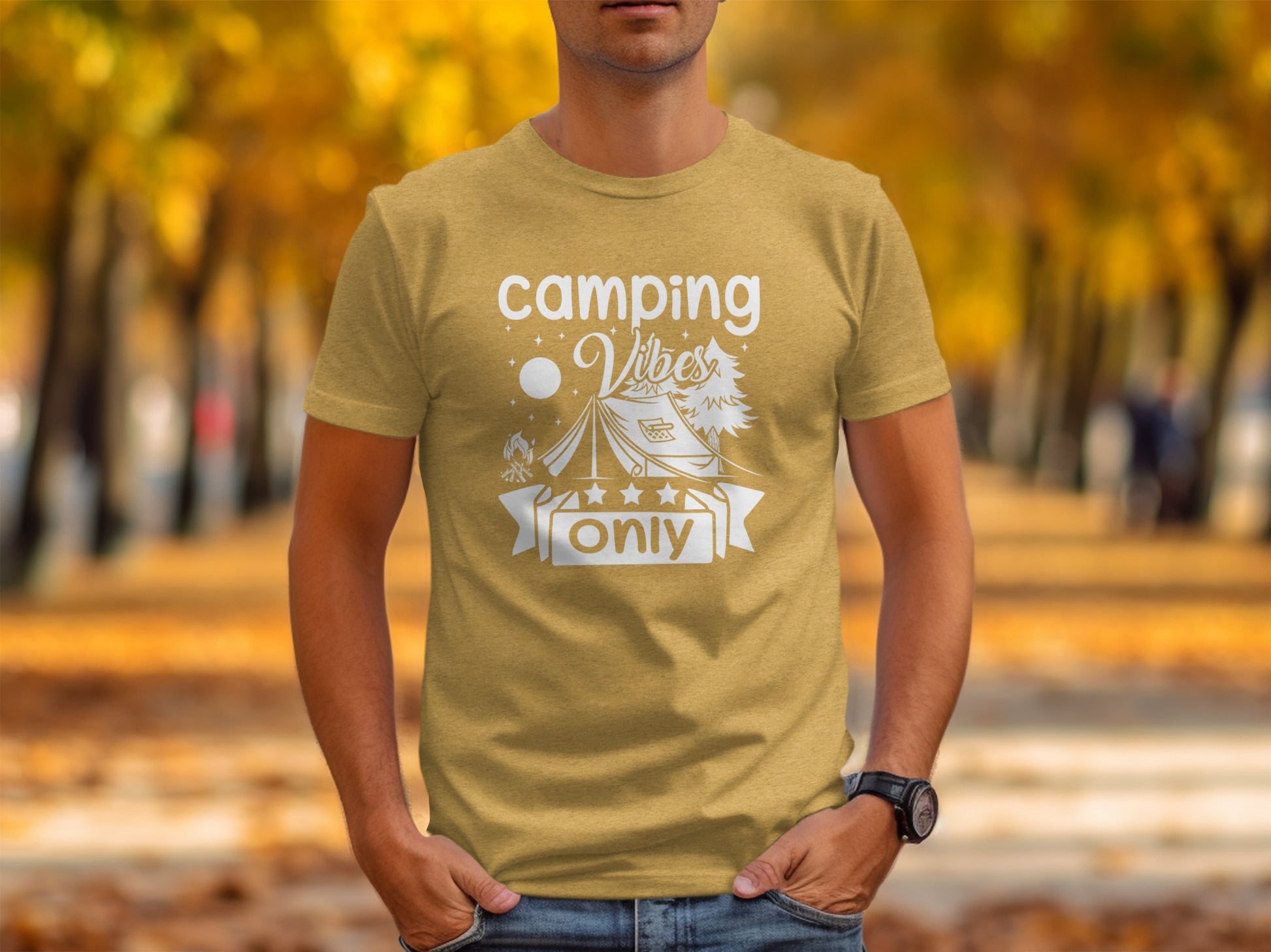 Camping Vibes Only Night Under the Stars T-Shirt T-Shirt - Outdoor & Adventure Collection - Mile Marker 16 Gear by Cloud 16 Clothing Co.