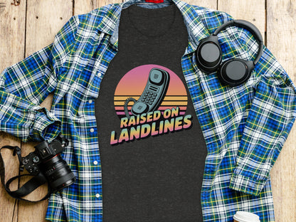 Raised On Landlines Retro Graphic T-Shirt