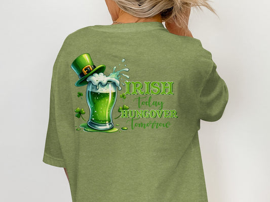 Scrappy Malone's Bar, Irish Pub Logo, Vintage Bar Sign, Lucky Shamrock, Tavern Design, Circle Emblem, Home Bar Decor T-Shirt - Scrappy Malone's Bar 100-Proof Humor - Cloud 16 Clothing Co.