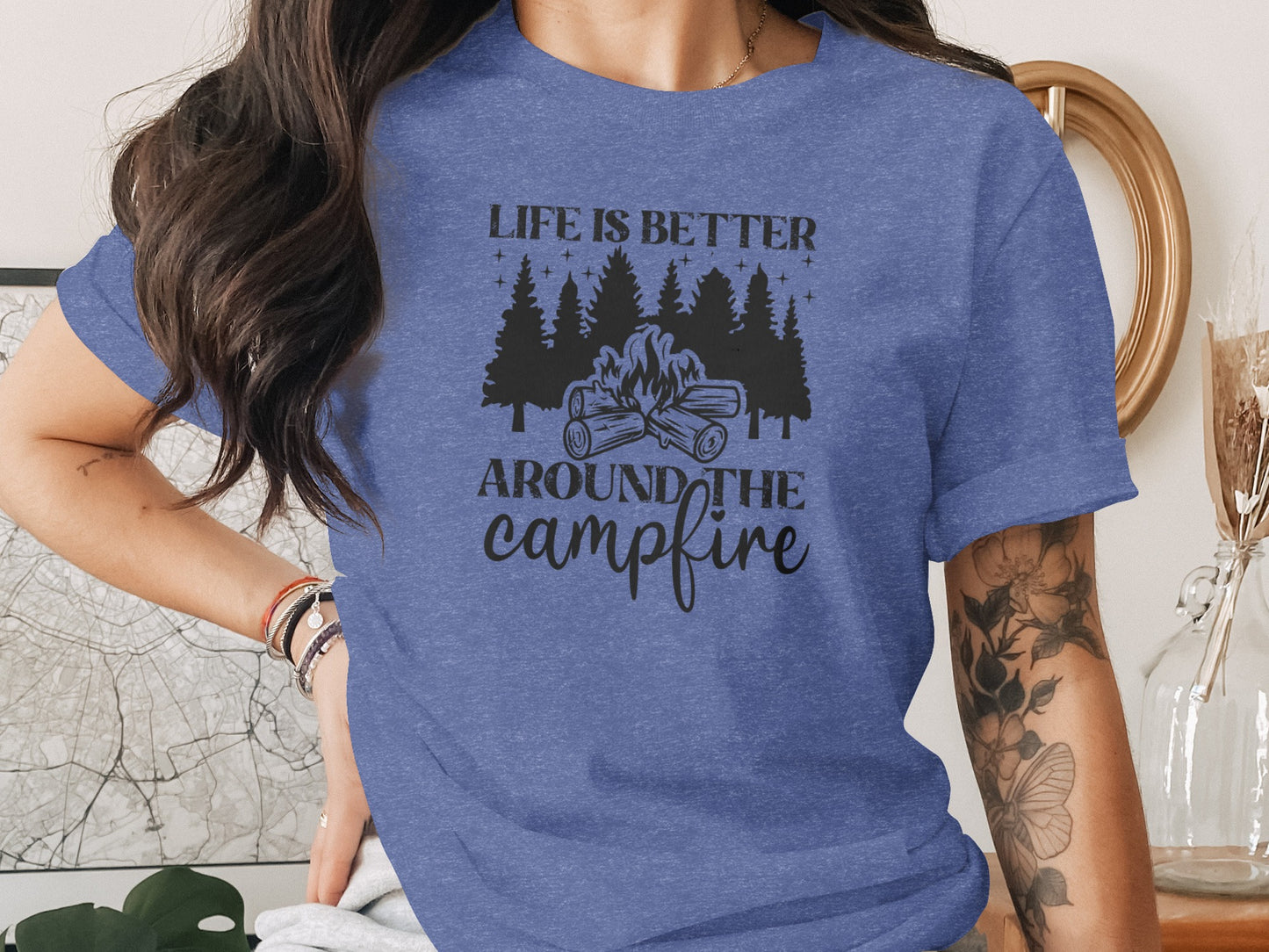 Life Is Better Around The Campfire Outdoor Adventure T-Shirt T-Shirt - Outdoor & Adventure Collection - Mile Marker 16 Gear by Cloud 16 Clothing Co.