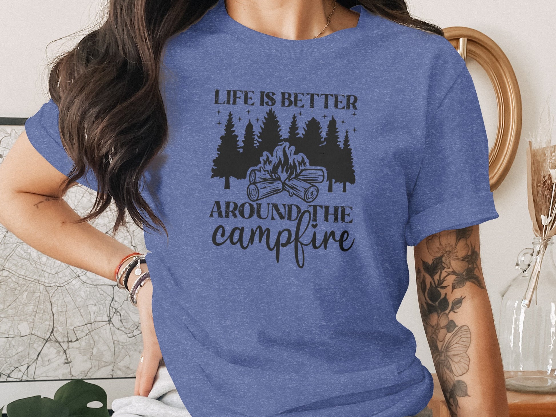 Life Is Better Around The Campfire Outdoor Adventure T-Shirt T-Shirt - Outdoor & Adventure Collection - Mile Marker 16 Gear by Cloud 16 Clothing Co.