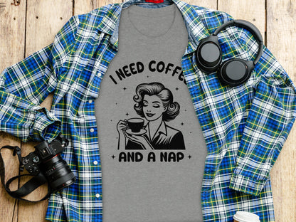 I Need Coffee And A Nap Graphic T-shirt