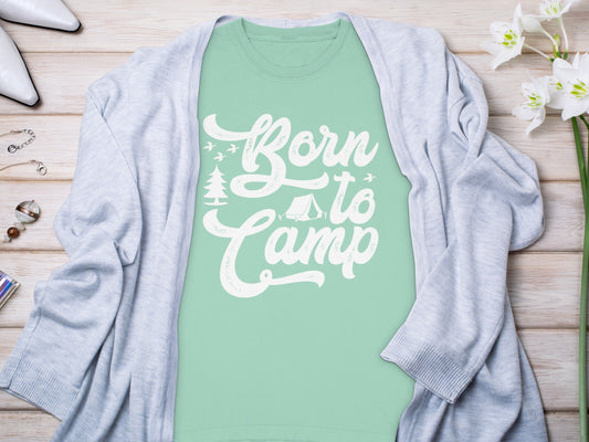 Born to Camp Graphic Tee Perfect for Outdoor Enthusiasts