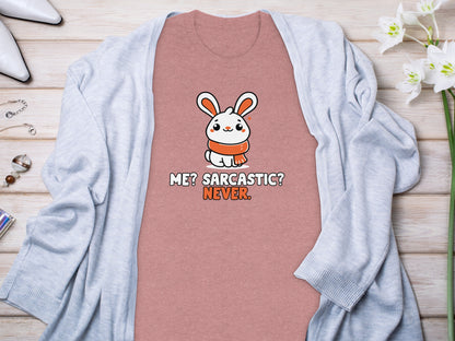 Me Sarcastic Never Bunny T-Shirt for Humorous Wear