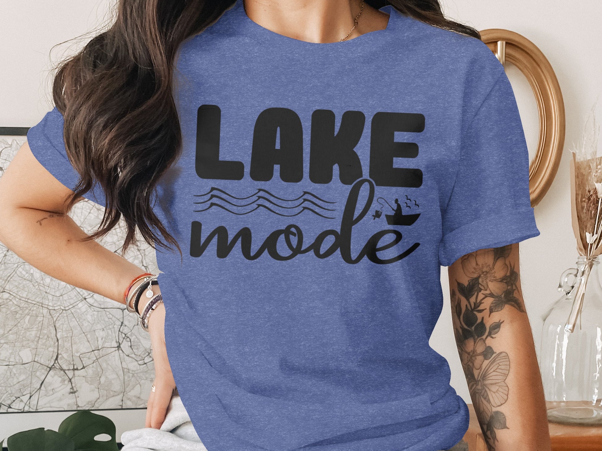 Lake Mode With Fishing Design Graphic Great Outdoors T-Shirt T-Shirt - Outdoor & Adventure Collection - Mile Marker 16 Gear by Cloud 16 Clothing Co.