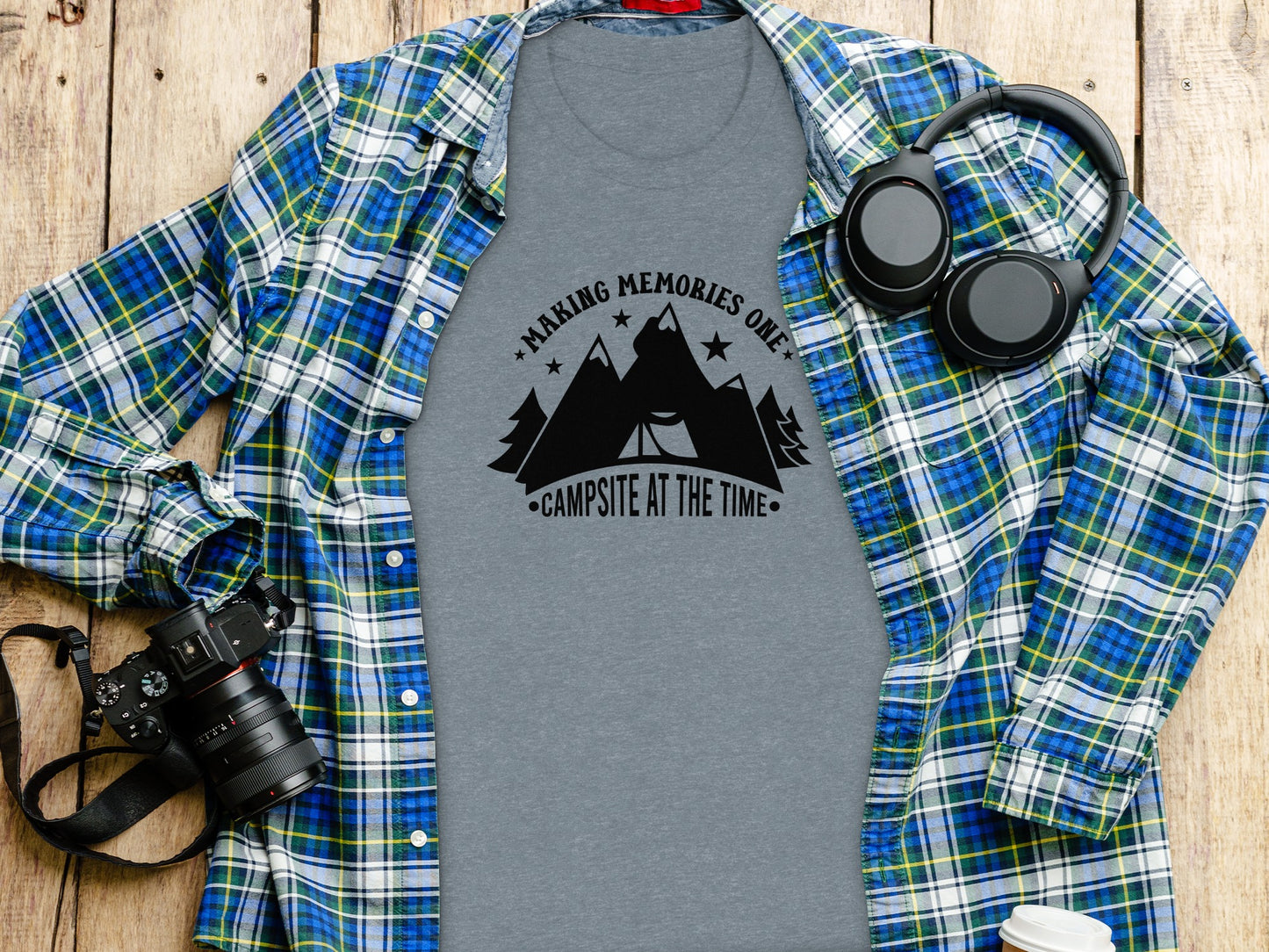 Making Memories One Campsite at the Time Graphic T-Shirt T-Shirt - Outdoor & Adventure Collection - Mile Marker 16 Gear by Cloud 16 Clothing Co.