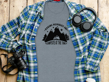 Making Memories One Campsite at the Time Graphic T-Shirt T-Shirt - Outdoor & Adventure Collection - Mile Marker 16 Gear by Cloud 16 Clothing Co.