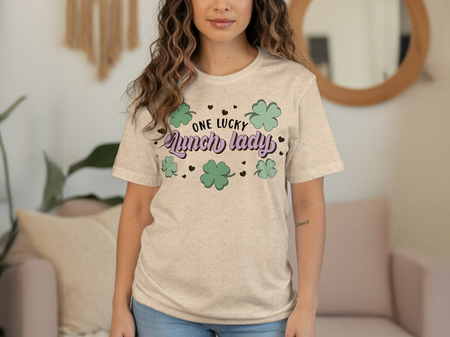 One Lucky Lunch Lady Four-Leaf Clover T-shirt