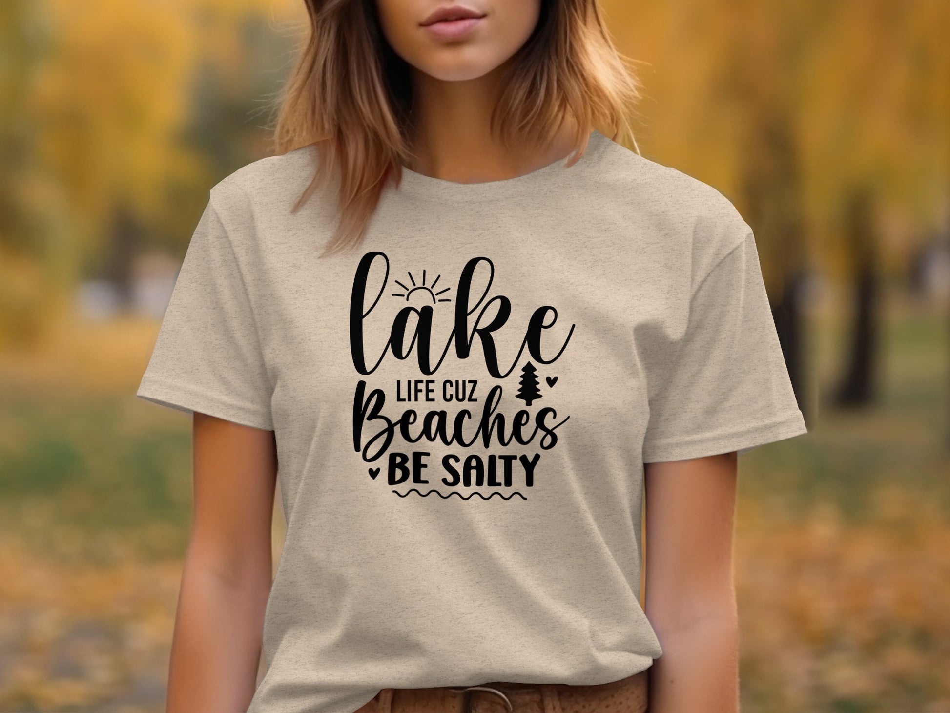 Lake Life Cuz Beaches Be Salty Design For Beach Lovers T-Shirt T-Shirt - Outdoor & Adventure Collection - Mile Marker 16 Gear by Cloud 16 Clothing Co.