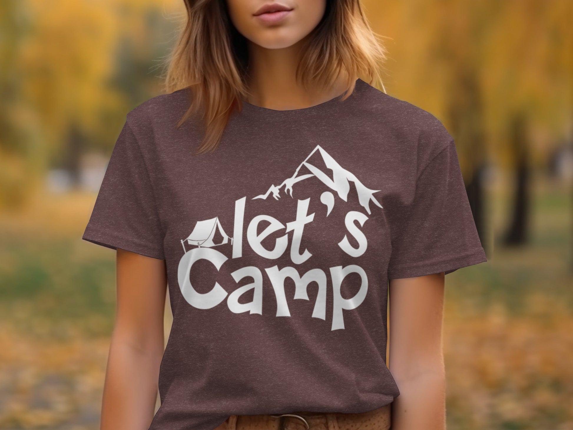 Lets Camp Tent With Mountain T-Shirt T-Shirt - Outdoor & Adventure Collection - Mile Marker 16 Gear by Cloud 16 Clothing Co.