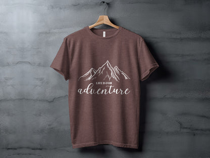 Life Is For Adventure Mountains Graphic Illustration T-Shirt T-Shirt - Outdoor & Adventure Collection - Mile Marker 16 Gear by Cloud 16 Clothing Co.