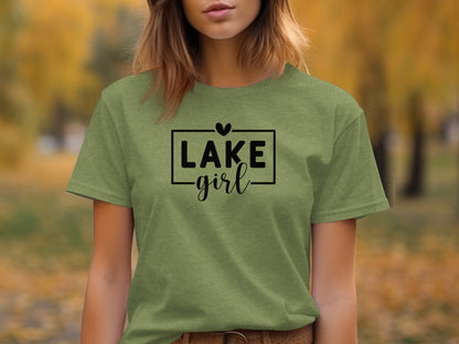 Lake Girl Simple Vector Design Heart Above Graphic T-Shirt T-Shirt - Outdoor & Adventure Collection - Mile Marker 16 Gear by Cloud 16 Clothing Co.