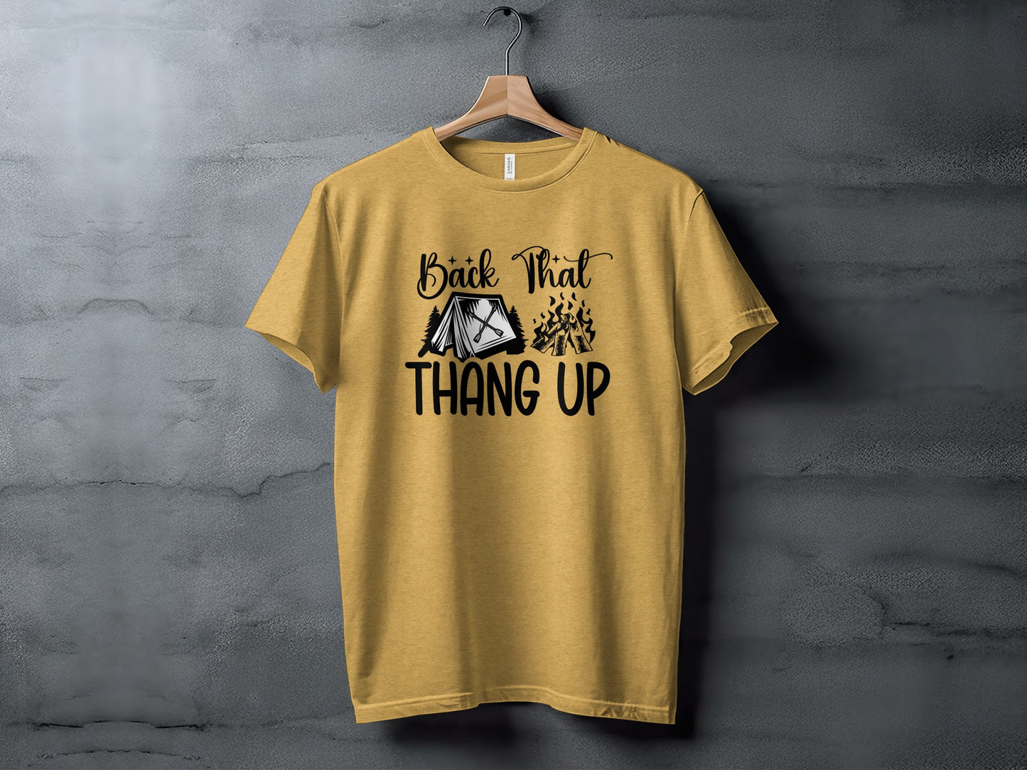 Back That Thang Up Camping Outdoors Tent Fire T-Shirt T-Shirt - Outdoor & Adventure Collection - Mile Marker 16 Gear by Cloud 16 Clothing Co.