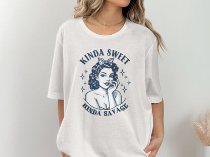 Kinda Sweet Kinda Savage Graphic Print T-shirt