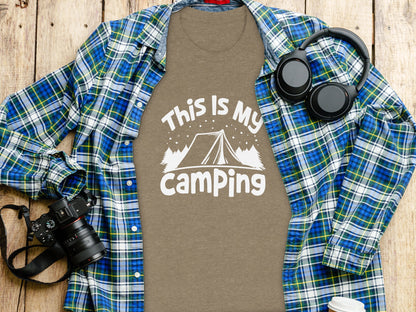 This Is My Camping Tent Outdoor Adventure Graphic T-Shirt T-Shirt - Outdoor & Adventure Collection - Mile Marker 16 Gear by Cloud 16 Clothing Co.